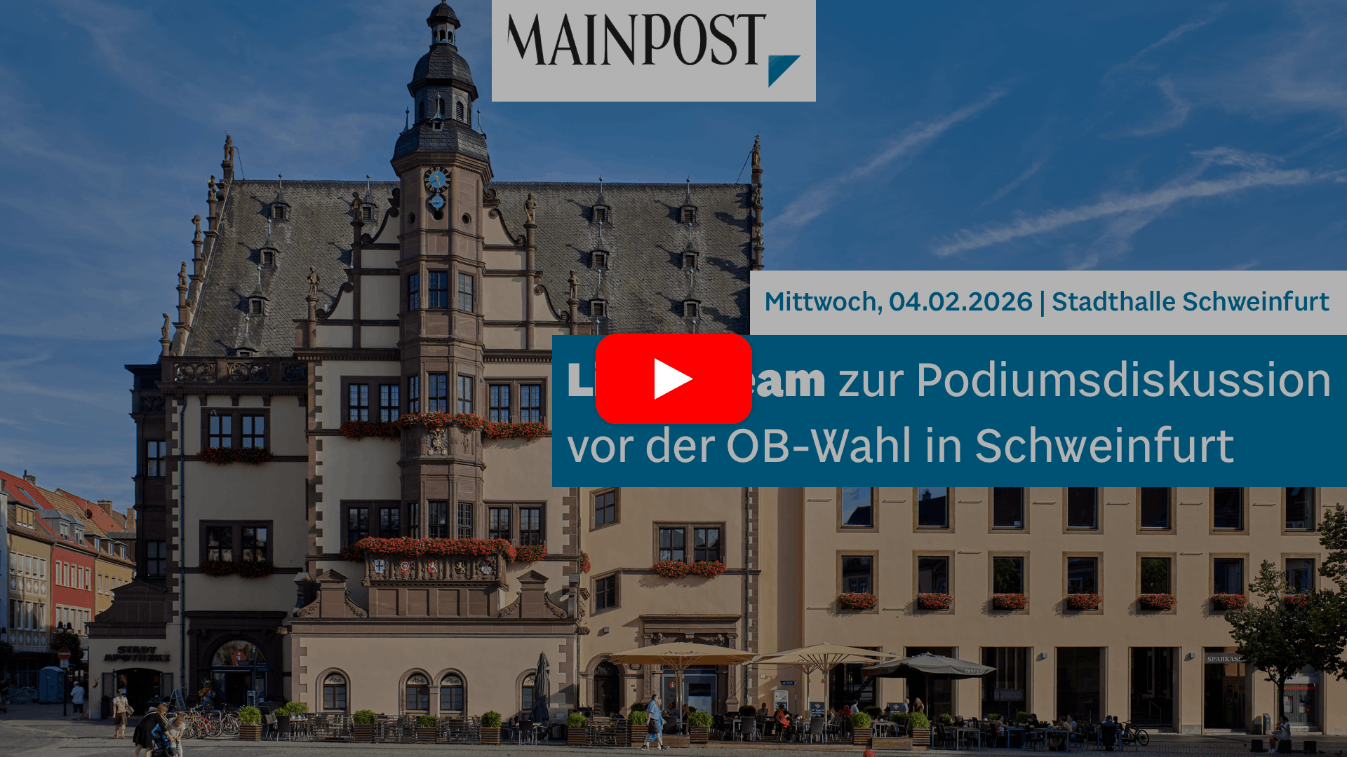 Livestream zur Podiumsdiskussion vor der OB-Wahl in Schweinfurt